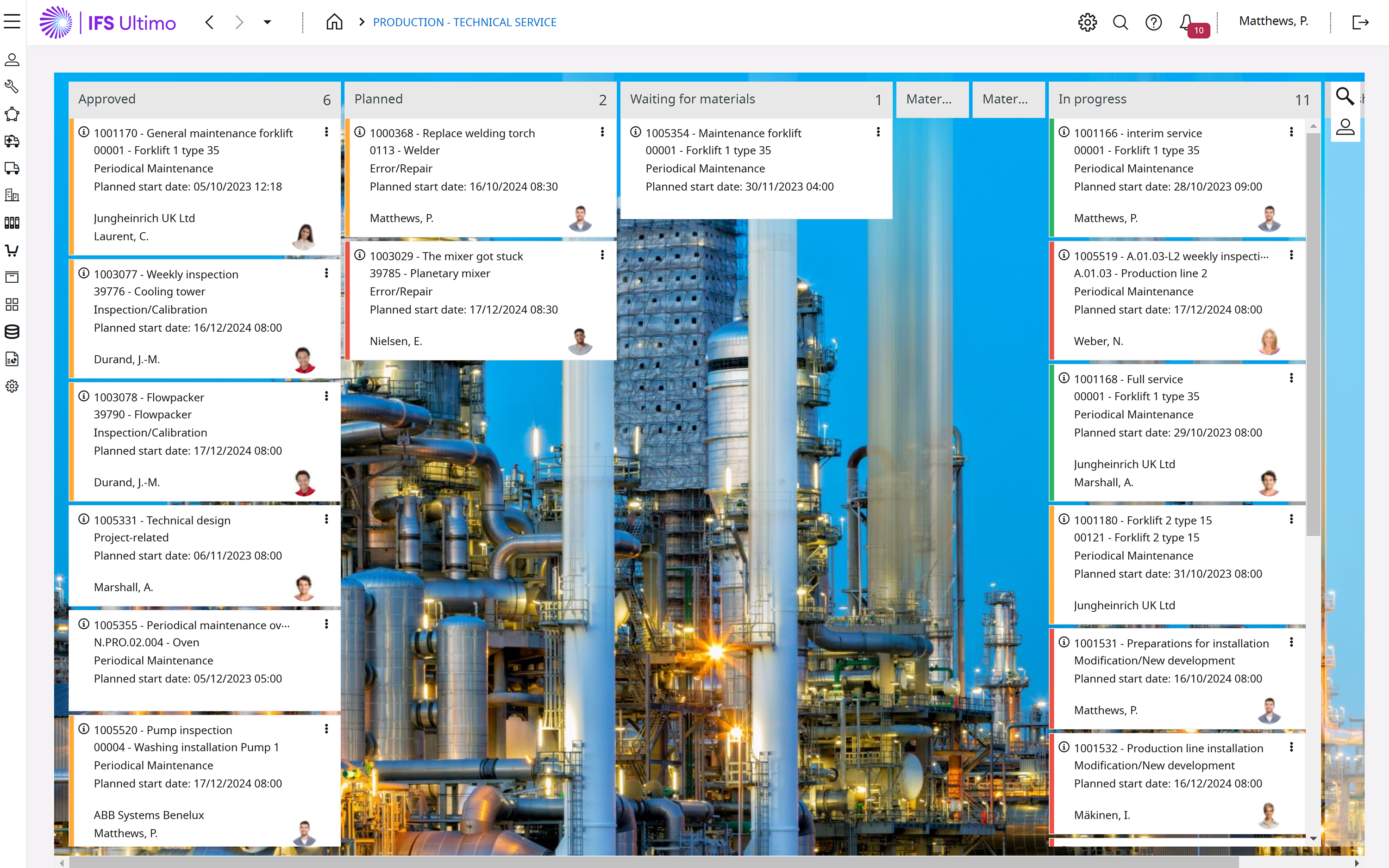screenshot of IFS Ultimo